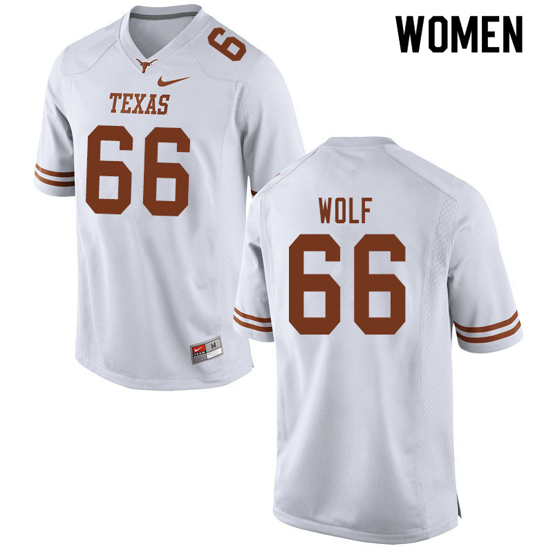 Women #66 Chad Wolf Texas Longhorns College Football Jerseys Sale-White